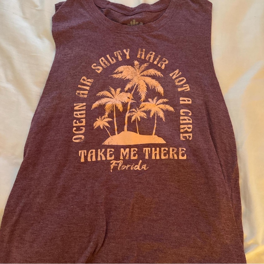 Maroon Sleeveless Graphic Tank